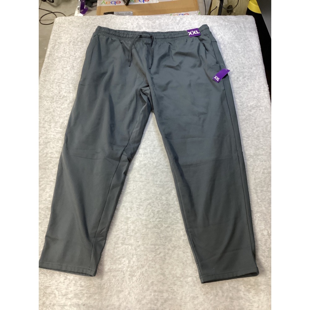 Members Mark Mens Fleece Pant Charcoal Gray XXL Security Zipper Pocket NWT